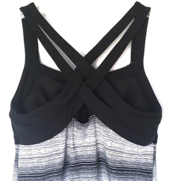 Athleta Stride Crunch And Punch Black White Tank Top Women's XXS Striped Strappy - Picture 4 of 9
